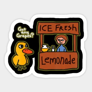 Ice Fresh Lemonade Duck Funny Got Any Grapes Love Sticker